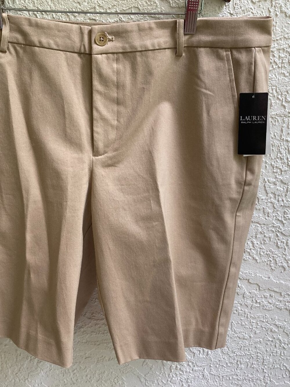 Ralph Lauren Bermuda Shorts  Sz 14 NWT $80 Khaki Cotton Stretch